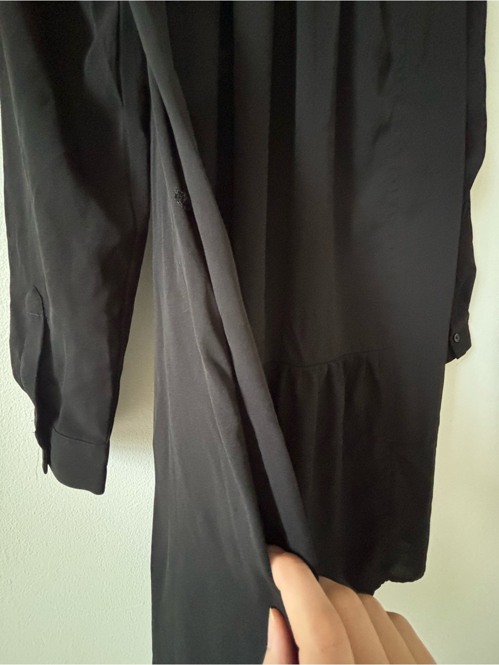 Banana Republic - Classic Black Long-Sleeve Tiered Shirt Dress - Picture 6 of 10